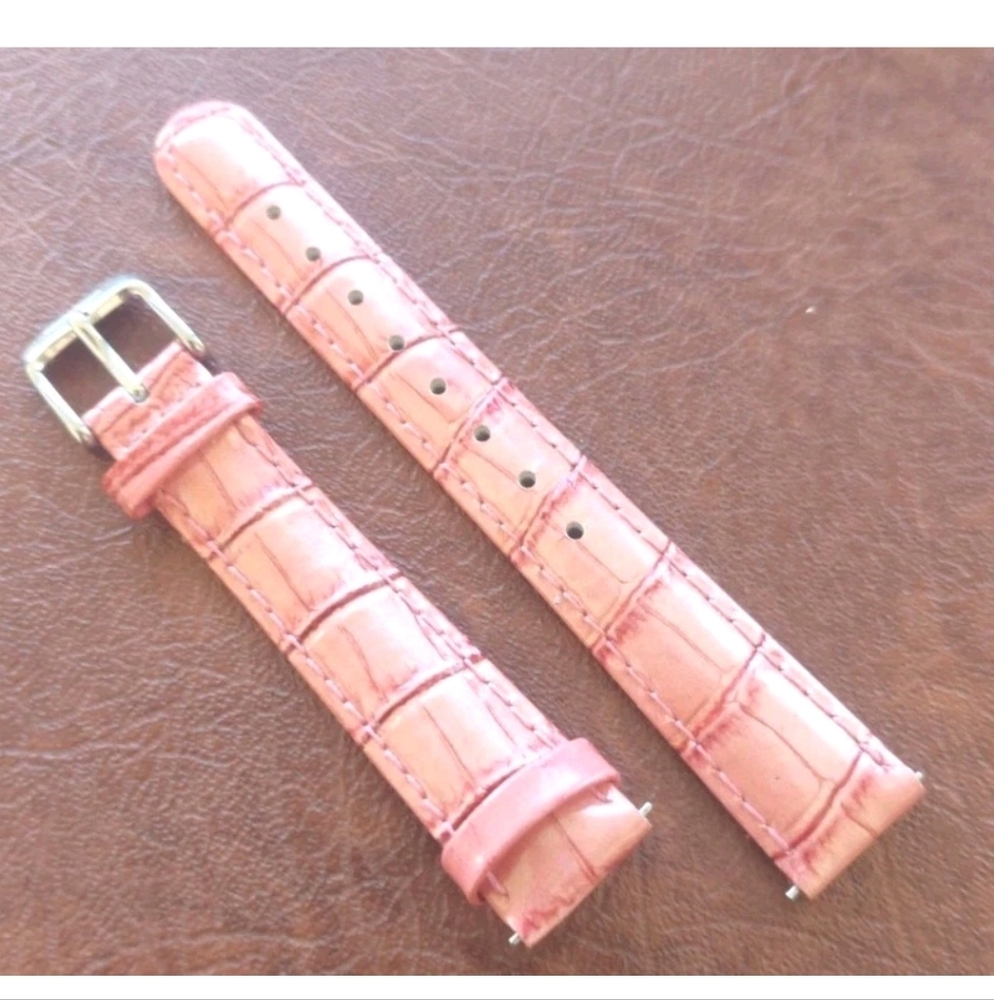 GENUINE INVICTA Watch Band Pink Leather Crocodile Print 15mm 1.5cm Strap